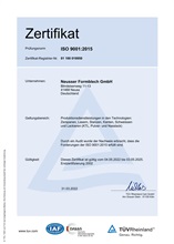  DIN/ISO 9001 certificate